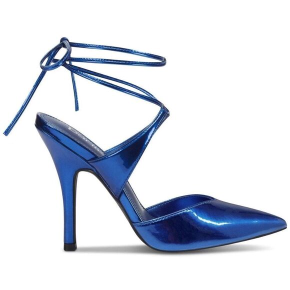 BAR III Womens Blue Padded Strappy Candace Pointed Toe Stiletto Pumps Shoes - Picture 2 of 4